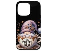 Cute GNOME Coffee Mug with Funny Saying But Coffee First Carcasa para iPhone 13 Pro