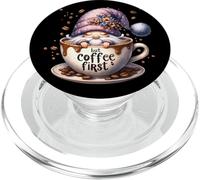 Cute GNOME Coffee Mug with Funny Saying But Coffee First PopSockets PopGrip para MagSafe