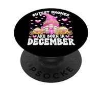 Cute GNOME For Kids Girls Born In December Birthday Princess PopSockets PopGrip Adhesivo