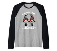 Cute GNOME For Oldschool Biker Kids Rollin`with My Gnomies Camiseta Manga Raglan