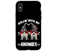 Cute GNOME For Oldschool Biker Kids Rollin`with My Gnomies Carcasa para iPhone X/XS