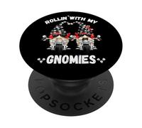 Cute GNOME For Oldschool Biker Kids Rollin`with My Gnomies PopSockets PopGrip Adhesivo
