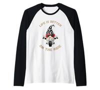 Cute GNOME For Oldschool Biker - Life Is Better On The Ride Camiseta Manga Raglan