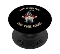 Cute GNOME For Oldschool Biker - Life Is Better On The Ride PopSockets PopGrip Adhesivo