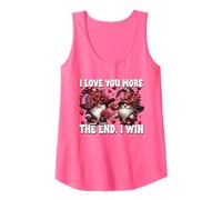 Cute GNOME I Love You More The End I Win Pink Valentines Camiseta sin Mangas
