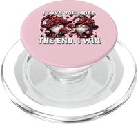 Cute GNOME I Love You More The End I Win Pink Valentines PopSockets PopGrip para MagSafe