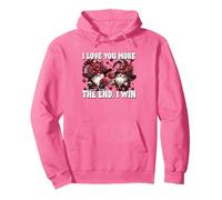 Cute GNOME I Love You More The End I Win Pink Valentines Sudadera con Capucha