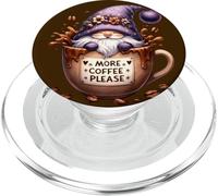 Cute GNOME More Coffee Mom Graphic For Women Funny Coffee PopSockets PopGrip para MagSafe