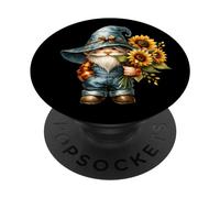 Cute GNOME Stuff For Women Girls with Yellow Sunflower GNOME PopSockets PopGrip Adhesivo