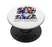 Cute GNOME Themed Birthday Dress Women Happy Birthday GNOME PopSockets PopGrip Adhesivo