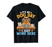 Cute Golden Retriever Boss It's My Dog Day I Just Work Here Camiseta