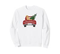 Cute Golden Retriever Christmas Car Puppy Dog Pet Sudadera