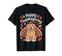 Cute Golden Retriever Dog Happy Thanksgiving Funny Camiseta