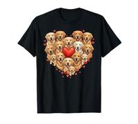 Cute Golden Retriever Heart Love Dog Pet Valentine Camiseta