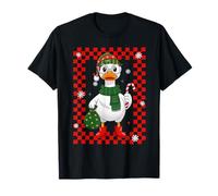 Cute Goose Boy with Candy Cane and Santa Sack Christmas Camiseta