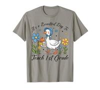 Cute Goose It's A Beautiful Day To Enseñar a Maestro de Primer Grado Camiseta