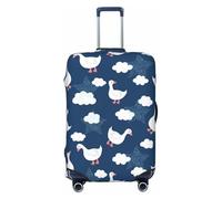 Cute Goose On Blue Sky Fundas de equipaje de viaje - Fundas elásticas para maletas protectoras para equipaje de 18 a 32 pulgadas, Negro -, Mediano