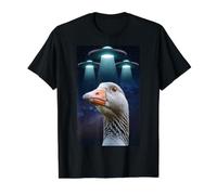 Cute Goose Things Funny Goose Stuff Alien OVNIs Weird Goose Camiseta gráfica económica, Hombre, Negro, M