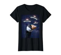 Cute Goose Things Funny Goose Stuff Alien OVNIs Weird Goose Camiseta gráfica económica, Mujer, Negro, L