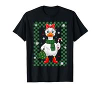 Cute Goose with Candy Cance and Santa Sack Girly Christmas Camiseta