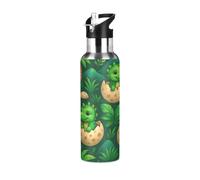 Cute Green Dinosaurs Eggs - Botella de agua de acero inoxidable de 20 onzas, a prueba de fugas, botella de agua deportiva sin BPA