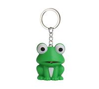 Cute Green Frog Keychain with Light and Sound Keyfob Toy
