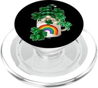 Cute Green Shamrock with Coffee GNOME For St. Paddys Day PopSockets PopGrip para MagSafe