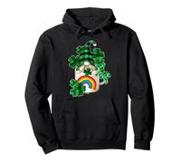 Cute Green Shamrock with Coffee GNOME For St. Paddys Day Sudadera con Capucha