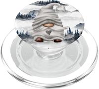 Cute Grey GNOME Pine Trees In Fog For Hiking Camping Gnomie PopSockets PopGrip para MagSafe