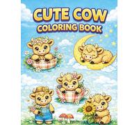 Cute & Groovy Cows Coloring Book: 40 Big, Bold & Easy Cozy Cow Coloring Pages for Relaxation