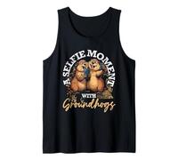 Cute Groundhog Selfie Groundhog Day Camiseta sin Mangas