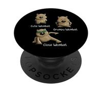 Cute, Grumpy and Close Wombat Divertido Marsupial de Poznan PopSockets PopGrip Adhesivo