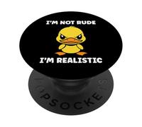 Cute Grumpy Duck Animal Funny Defiance Not Rude PopSockets PopGrip Adhesivo