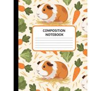 Cute Guinea Pig Composition Notebook: A Kawaii Pet Animal Journal with Carrots and Lettuce Pattern | Fun School Notebook for Kids, Girls, and Guinea Pig Lovers