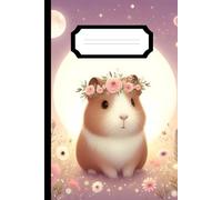 Cute Guinea Pig Notebook - Flower Crown: 120-Page Lined A5 Notebook for Writing, Notes, and Lists
