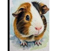 Cute Guinea Pig Notebook - Realistic Watercolor Illustration Lined Journal - 110 Pages