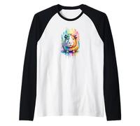 Cute Guinea Pig Rainbow Hamster Pet Lovers Animal Camiseta Manga Raglan