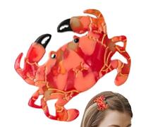 Cute Hair Clips Women - Acrylic Crab Accent, Animal Barrette Tool with Classic Look, Resin Layer with Durable Build, Styling Compact Feature, Fashion Supplies for Everyday Wear, Work, Office, Date