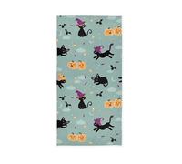 Cute Halloween Cats Toallas de Mano Funny Pumpkin Candy Decor Cocina Plato Toalla Toalla de baño 30 x 15 Pulgadas para Beach Guest Hotel SPA Gym Sport Yoga Home