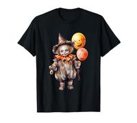 Cute Halloween Clown with Pumpkin Balloons Camiseta