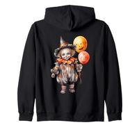 Cute Halloween Clown with Pumpkin Balloons Sudadera con Capucha