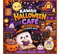 Cute Halloween Coloring Book for Kids: 30 Fun & Easy Spooky Designs to Color | Cute Ghosts, Pumpkins, Black Cats, Bats & Halloween Friends | Ages 4-10