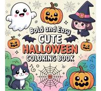 Cute Halloween Coloring Book for Kids and Adults: 50 Fun and Adorable Pages with Pumpkins, Ghosts, Witches, Cats, Candy, Bats, and Spooky but Friendly Holiday Scenes (8.5x8.5”) (Fall)
