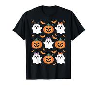 Cute Halloween Ghost and Pumpkin Pattern Spooky Kawaii Camiseta