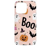 Cute Halloween Ghost Pumpkin Boo Spooky Bat Print Carcasa para iPhone 15 Pro MAX