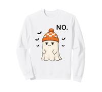 Cute Halloween Ghost Saying NO Funny Halloween, Fall Sudadera