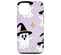 Cute Halloween Ghost Witch Hat Pastel Purple Look Carcasa para iPhone 12/12 Pro
