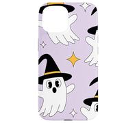 Cute Halloween Ghost Witch Hat Pastel Purple Look Carcasa para iPhone 15