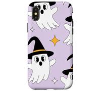 Cute Halloween Ghost Witch Hat Pastel Purple Look Carcasa para iPhone X/XS