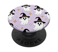 Cute Halloween Ghost Witch Hat Pastel Purple Look PopSockets PopGrip Adhesivo